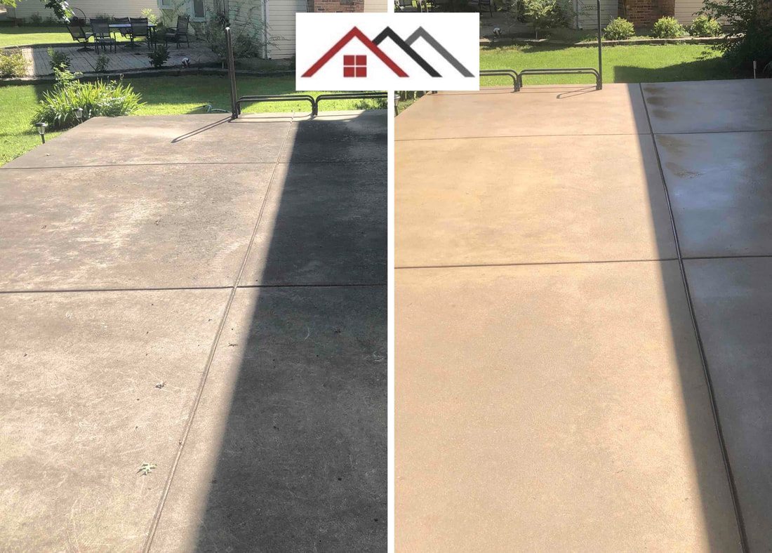 concrete cleaning and sealing before and after Jefferson County Missouri